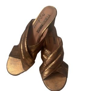 Amuse Society Matisse Womens Rose Gold Chunky heels Open Toed Shoes Size 8M